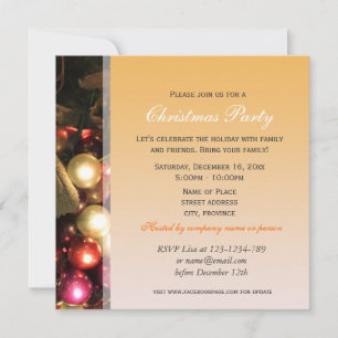 Warm inviting Christmas decorative ornaments party Invitation
