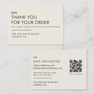 Warm Ivory Minimalist Business Thank You Insert