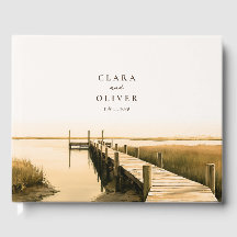 Warm Ivory Sepia Serif Lowcountry Marsh Wedding 