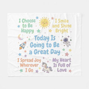 Warm Joyful Message for Happy Little Hearts Fleece Blanket