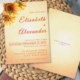 Warm Joyful Sunflower Wedding Invitation