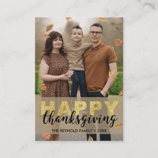 Warm Leaves Happy Thanksgiving 50 Mini Photo Cards