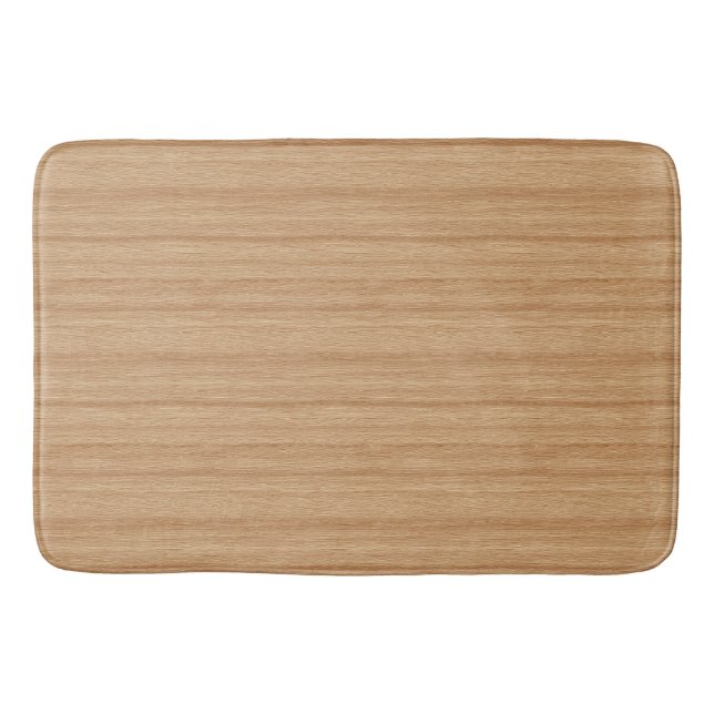 Warm Light Wood Grain Texture with Natural Flow Bath Mat (Front)