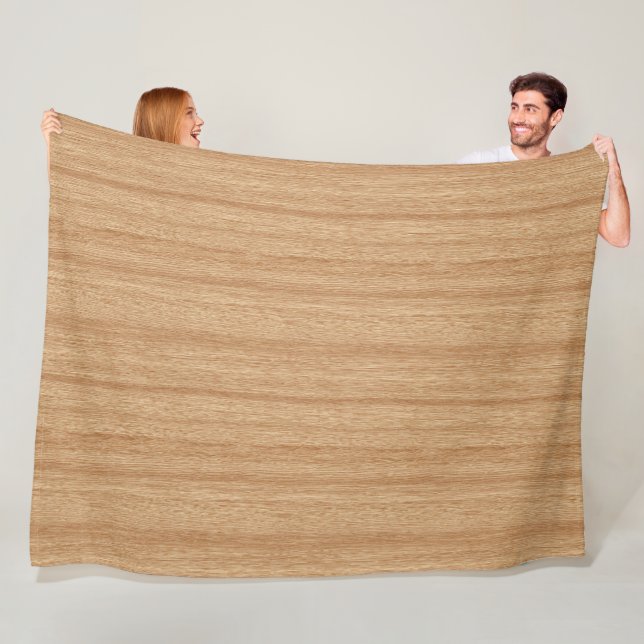 Warm Light Wood Grain Texture with Natural Flow Fleece Blanket (In Situ)