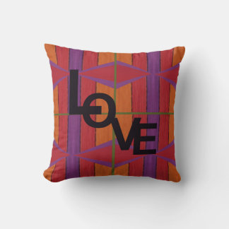 Warm Love on Red/Orange/Purple/Green/Black Cushion