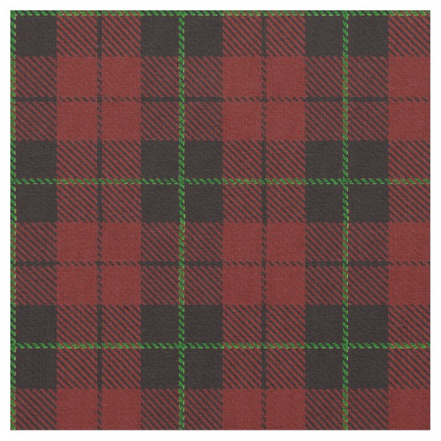 Warm Maroon, red plaid fabric w/green stripe (Close Up)