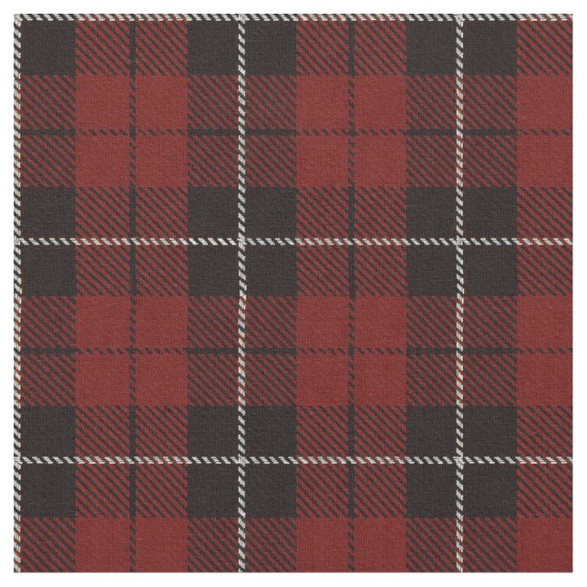 Warm Maroon, red plaid fabric white/black stripe (Close Up)