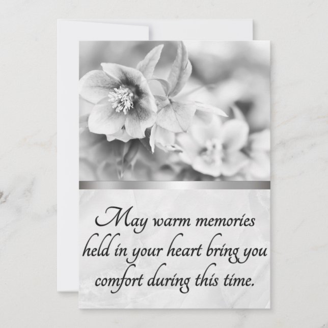Warm memories sympathy card (Front)