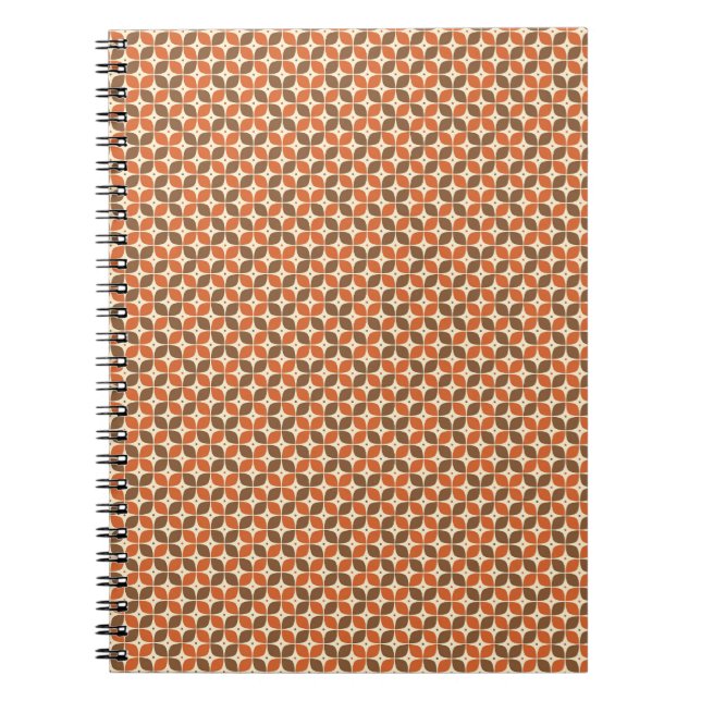 Warm Mid-Century Retro Boomerang Atomic Notebook (Front)