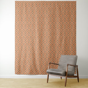 Warm Mid-Century Retro Boomerang Atomic Tapestry