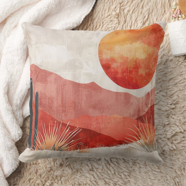 Warm Minimalist - Abstract Boho Desert Landscape Cushion (Blanket)