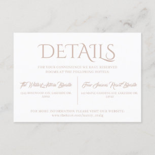 Warm Minimalist Terracotta Wedding Details Enclosure Card