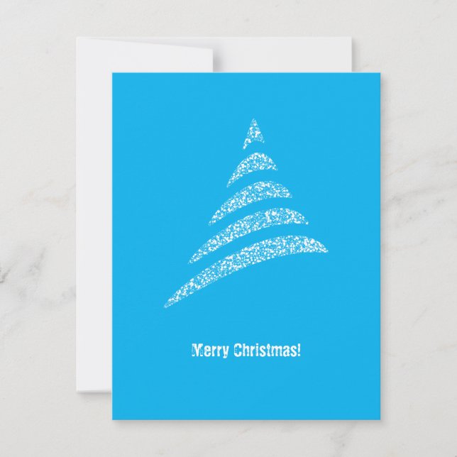 Warm Monochrome Corporate QR Code Christmas Tree Holiday Card (Front)