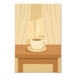 Warm Morning Coffee Poster – Minimalist Cozy Art
