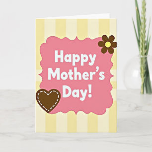 Warm Mothers Day Heart Shape Card