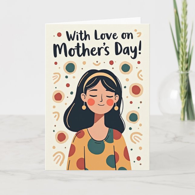 Warm Mothers Day Illustration Card (Front)