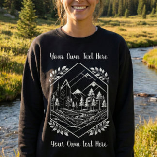 Warm Mountain Hexagon Forest Your Text Sweatshirt