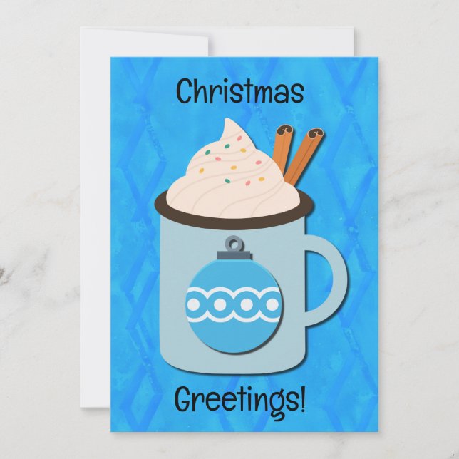 Warm Mug Christmas Greetings Flat Holiday Card (Front)