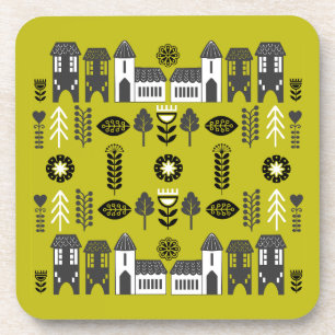 Warm Mustard Scandi Home Decor Coaster