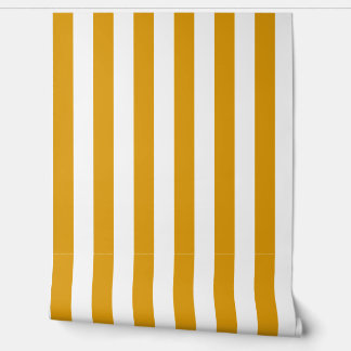 Warm Mustard Yellow and White Stripes Wallpaper 