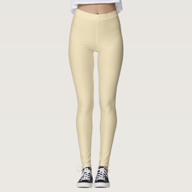 Warm Muted Beige Leggings (Front)