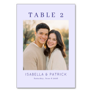 Warm Navy Contemporary Photo Table Number
