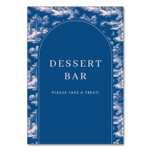 Warm Navy Tapestry Dessert Bar Sign Table Number