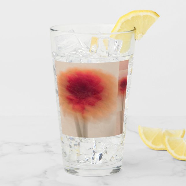 Warm Neutral Abstract Glass Cup (Back Ice)