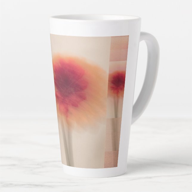 Warm Neutral Abstract Latte Mug (Right Angle)