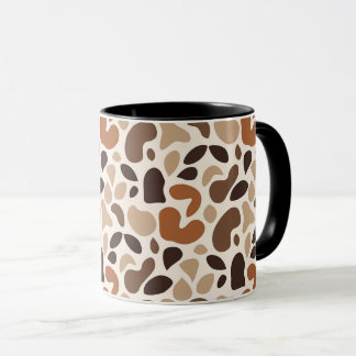 Warm Neutral Abstract Mug – Modern Organic Pattern