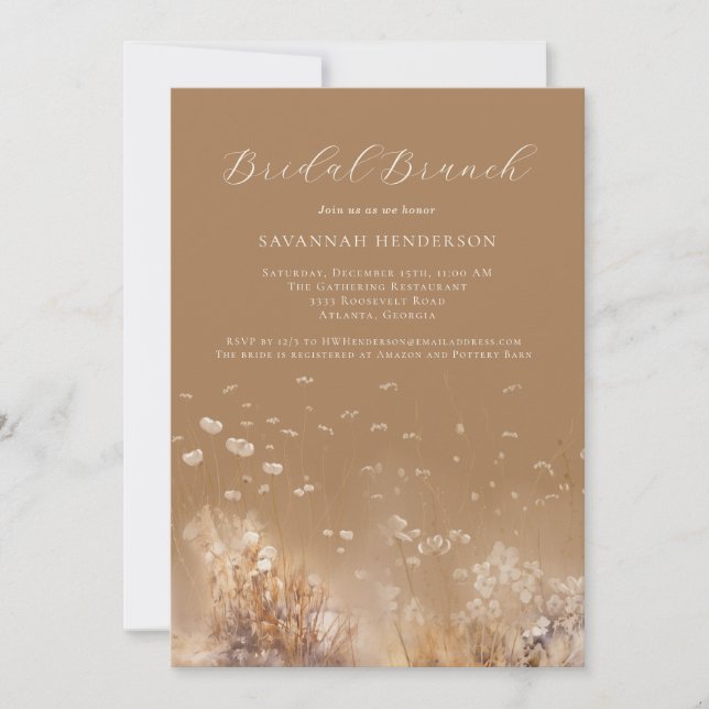 Warm Neutral Bridal Brunch Shower Invitation (Front)