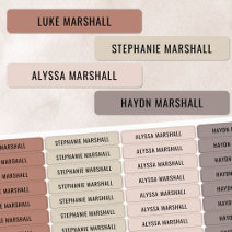 Warm Neutral Colour Coded Kids Waterproof Name