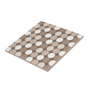 Warm Neutral Earth Geometric Circles Ceramic Tile
