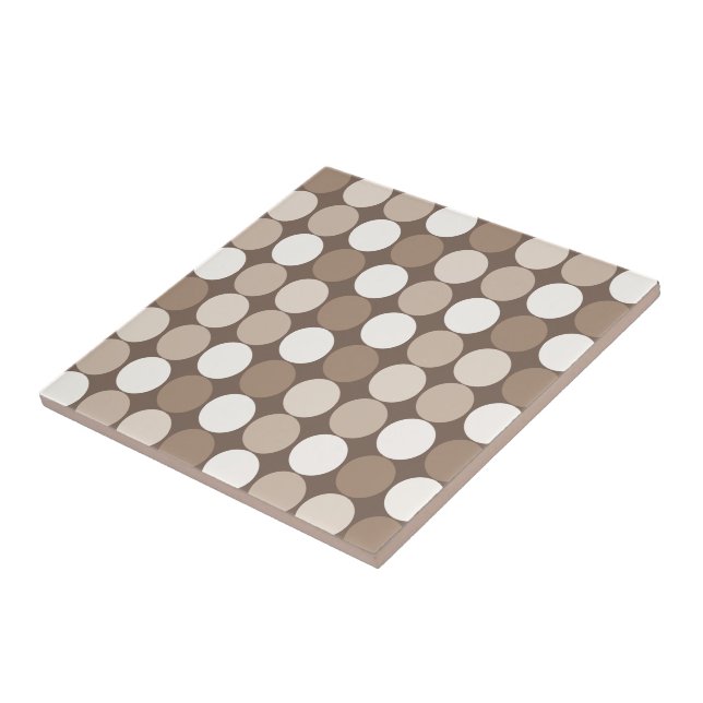 Warm Neutral Earth Geometric Circles  Ceramic Tile (Side)
