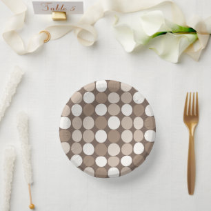 Warm Neutral Earth Geometric Circles Paper Plate