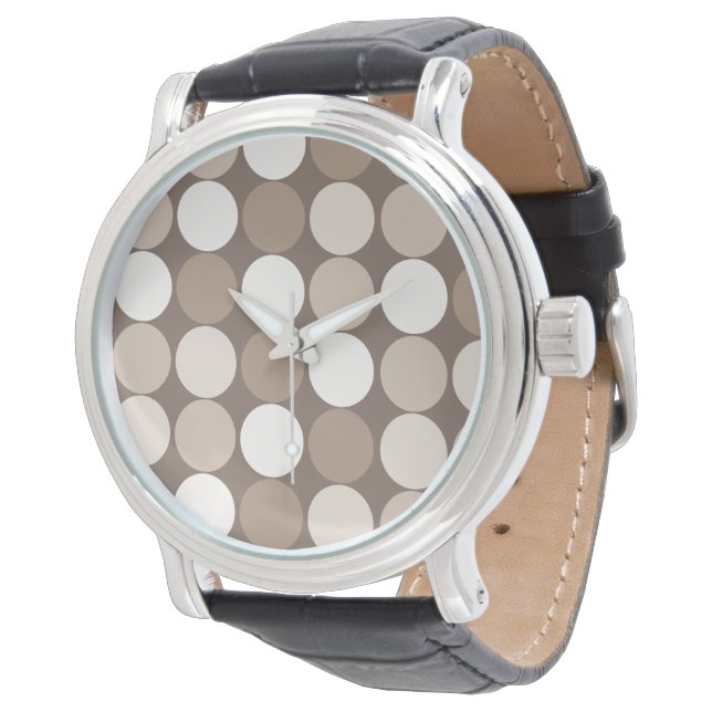 Warm Neutral Earth Geometric Circles  Watch (Angled)