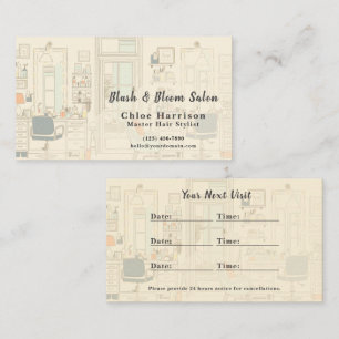 Warm Neutral Hair Salon Appointment Card & 