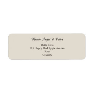 Warm Neutral Lettering Wedding Return Address Label