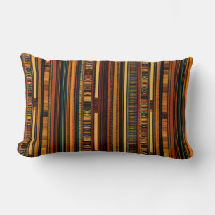 Warm Nomadic Stripe Design Lumbar Cushion