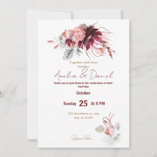 Warm Octiber Wedding Invitation