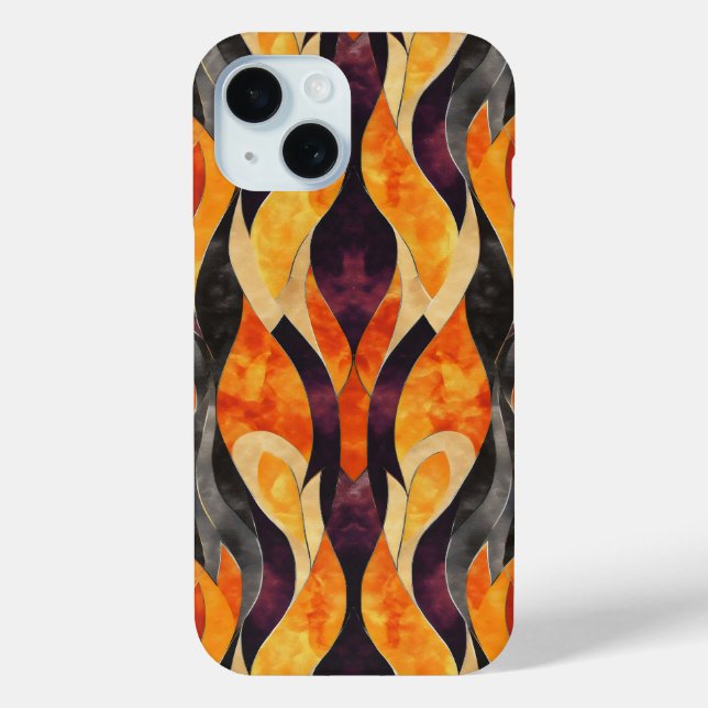 Warm Orange Abstract Pattern Case-Mate iPhone Case (Back)