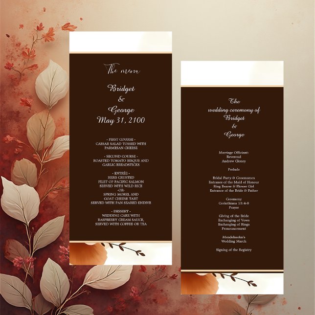 Warm Orange Botanical Elegance Program (Creator Uploaded)