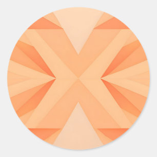 Warm Orange Geometric Starburst Abstract Classic Round Sticker