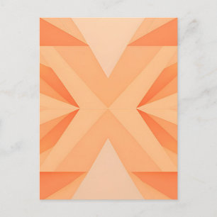 Warm Orange Geometric Starburst Abstract Postcard