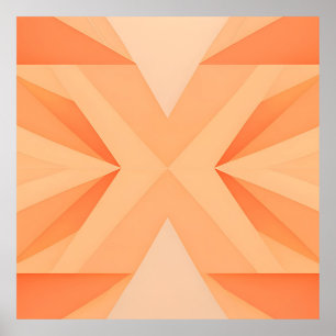 Warm Orange Geometric Starburst Abstract Poster
