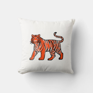 Warm Orange Tiger  Cushion
