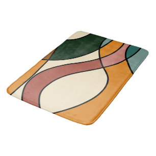 Warm Organic Abstract Bathroom Accent Bath Mat