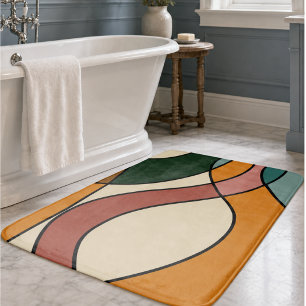Warm Organic Abstract Bathroom Accent Bath Mat
