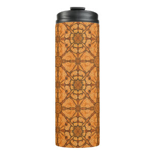 Warm Ornamental Lattice Tile  Thermal Tumbler