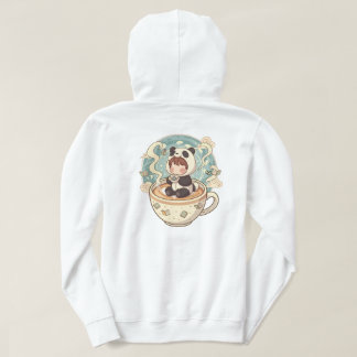 Warm Panda Coffee Cup Graphic Hoodie